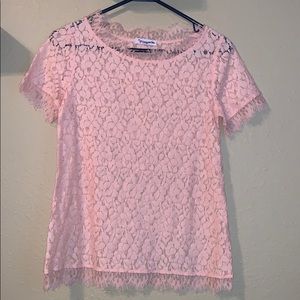 Light Pink short sleeve lace shirt